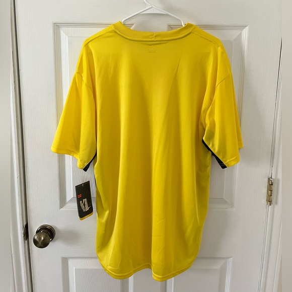 Nike Men's Bright Yellow and Black Short Sleeve Dri Fit Tee - Picture 2 of 4
